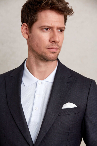 Lacivert Comfort Fit Sivri Yaka 4 Drop Klasik Ceket - 8