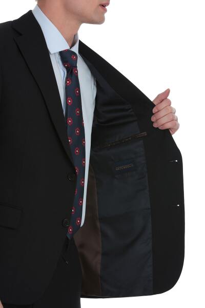 Lacivert Comfort Fit Mono Yaka Klasik Takım Elbise - 4