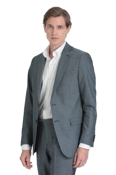 Lacivert Comfort Fit Mono Yaka Klasik Takım Elbise - 4