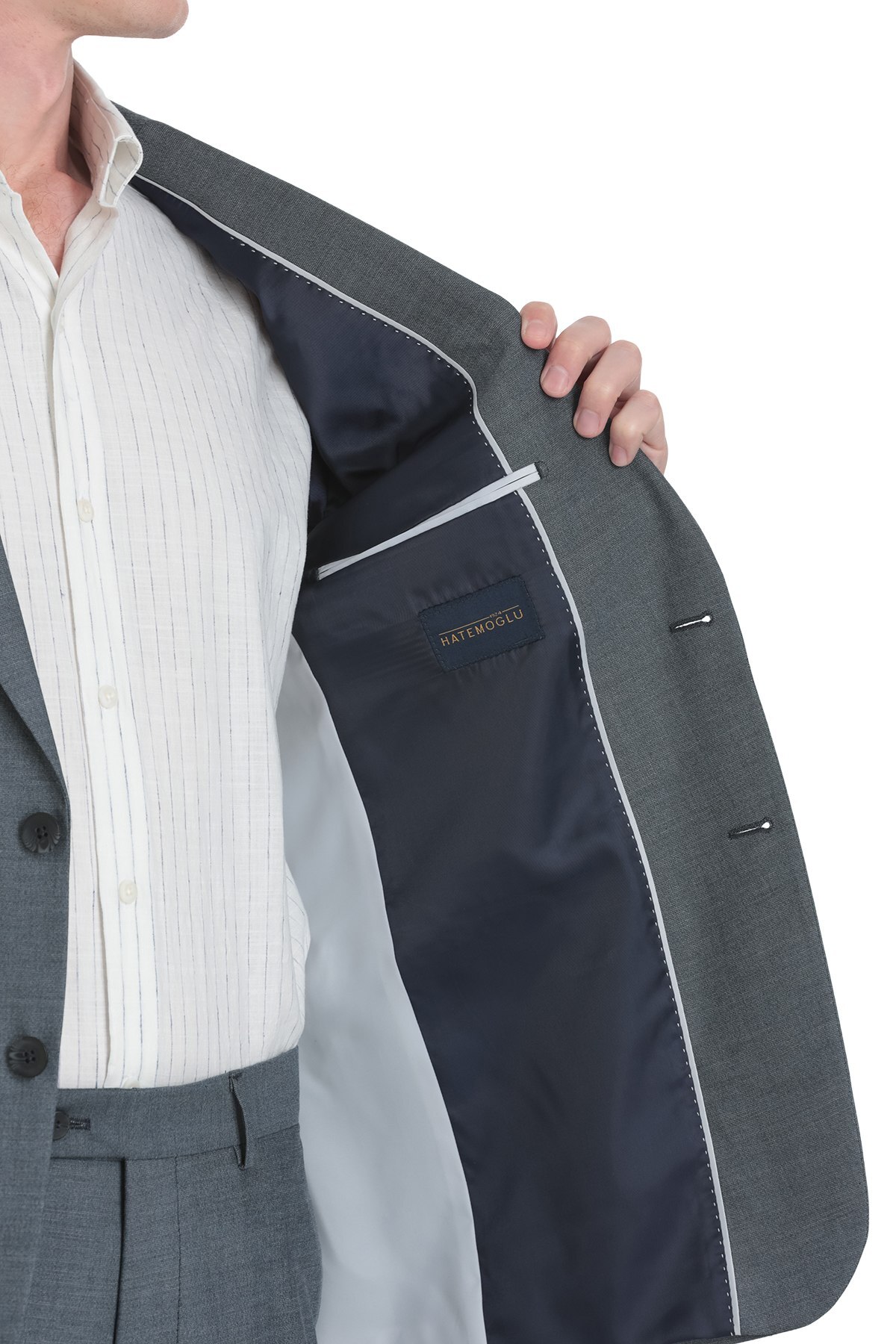 Lacivert Comfort Fit Mono Yaka Klasik Takım Elbise - 5