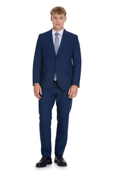 Lacivert Comfort Fit Mono Yaka Takım Elbise - 7