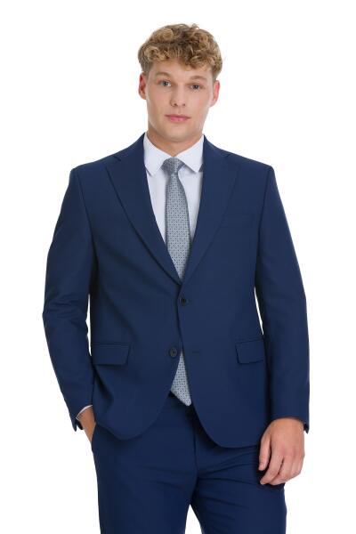 Lacivert Comfort Fit Mono Yaka Takım Elbise - 2