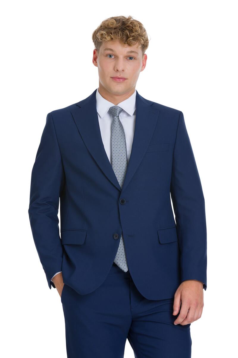 Lacivert Comfort Fit Mono Yaka Takım Elbise - Hatemoğlu (1)