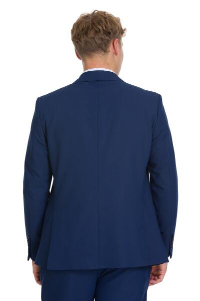 Lacivert Comfort Fit Mono Yaka Takım Elbise - 7