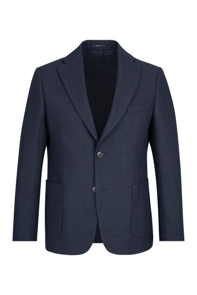 Lacivert Comfort Fit Mono Yaka Yünlü Klasik Ceket - 1