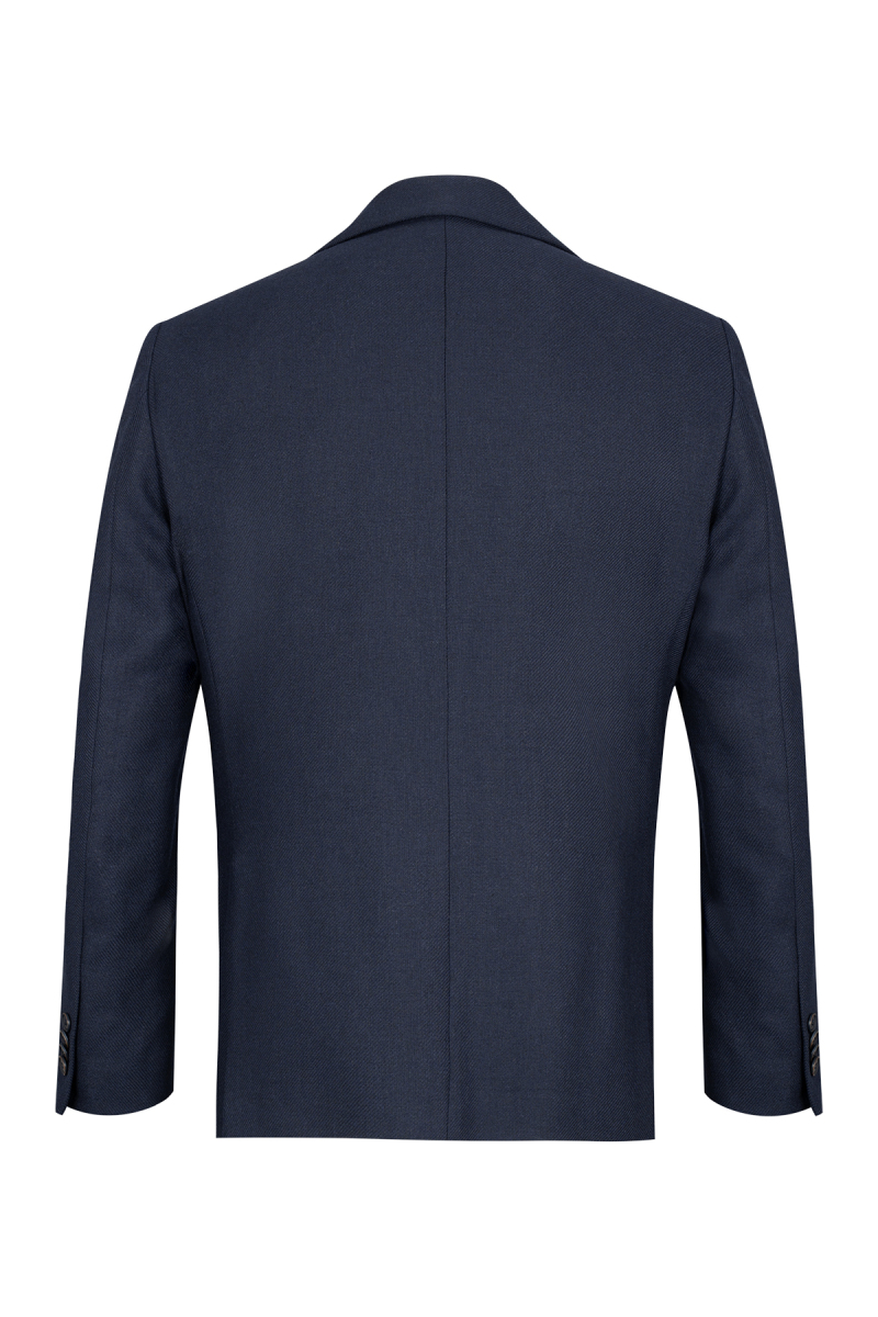 Lacivert Comfort Fit Mono Yaka Yünlü Klasik Ceket - Saykı (1)