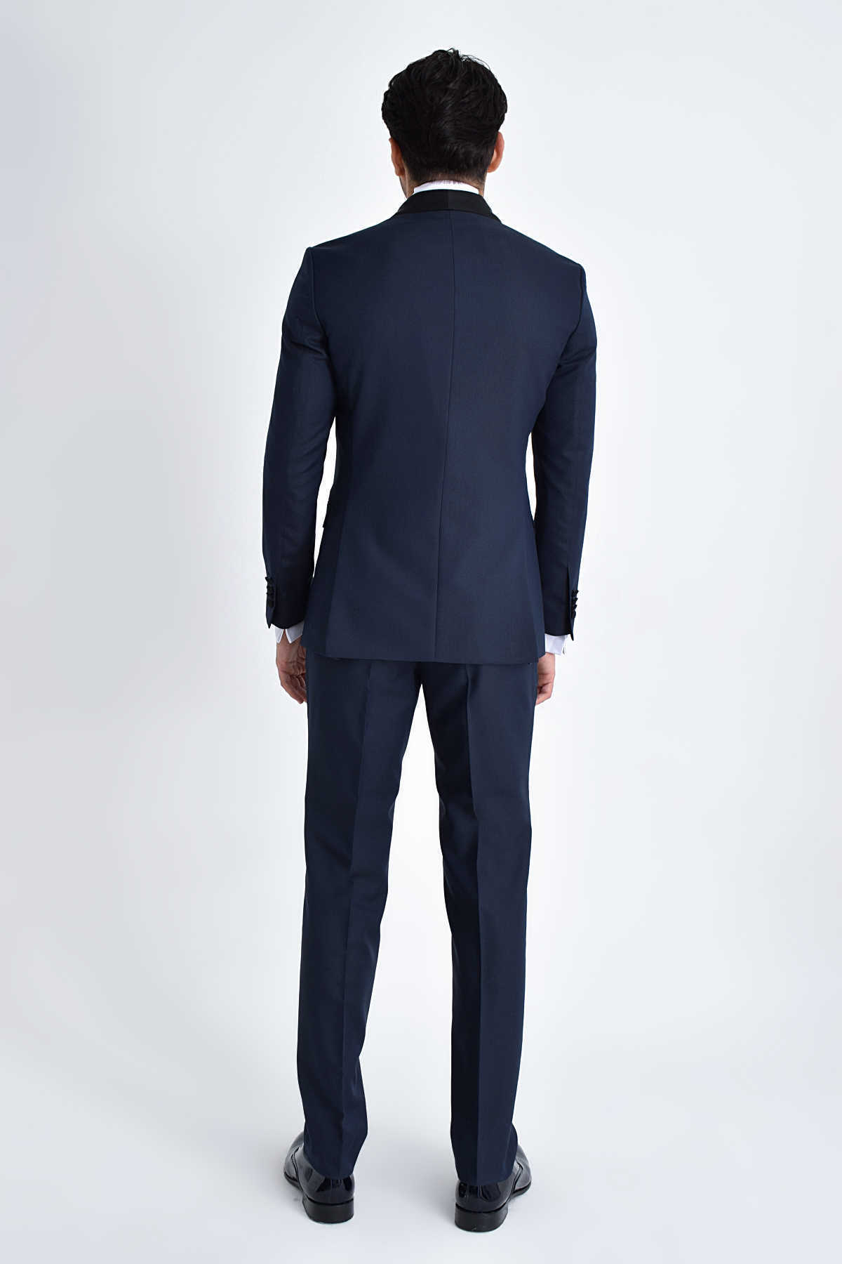 Lacivert Slim Fit Şal Yaka Damatlık - 4