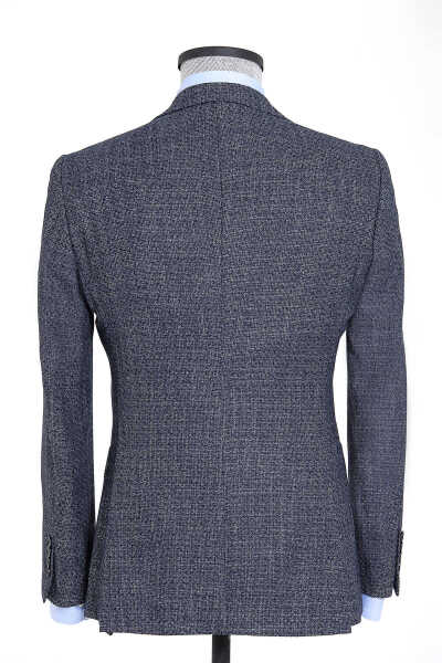 Lacivert Desenli Slim Fit Spor Ceket - 10