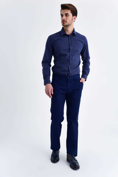 Lacivert Regular Kanvas Pantolon - 3