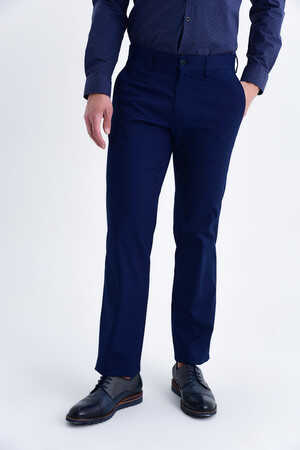 Lacivert Regular Kanvas Pantolon - 5