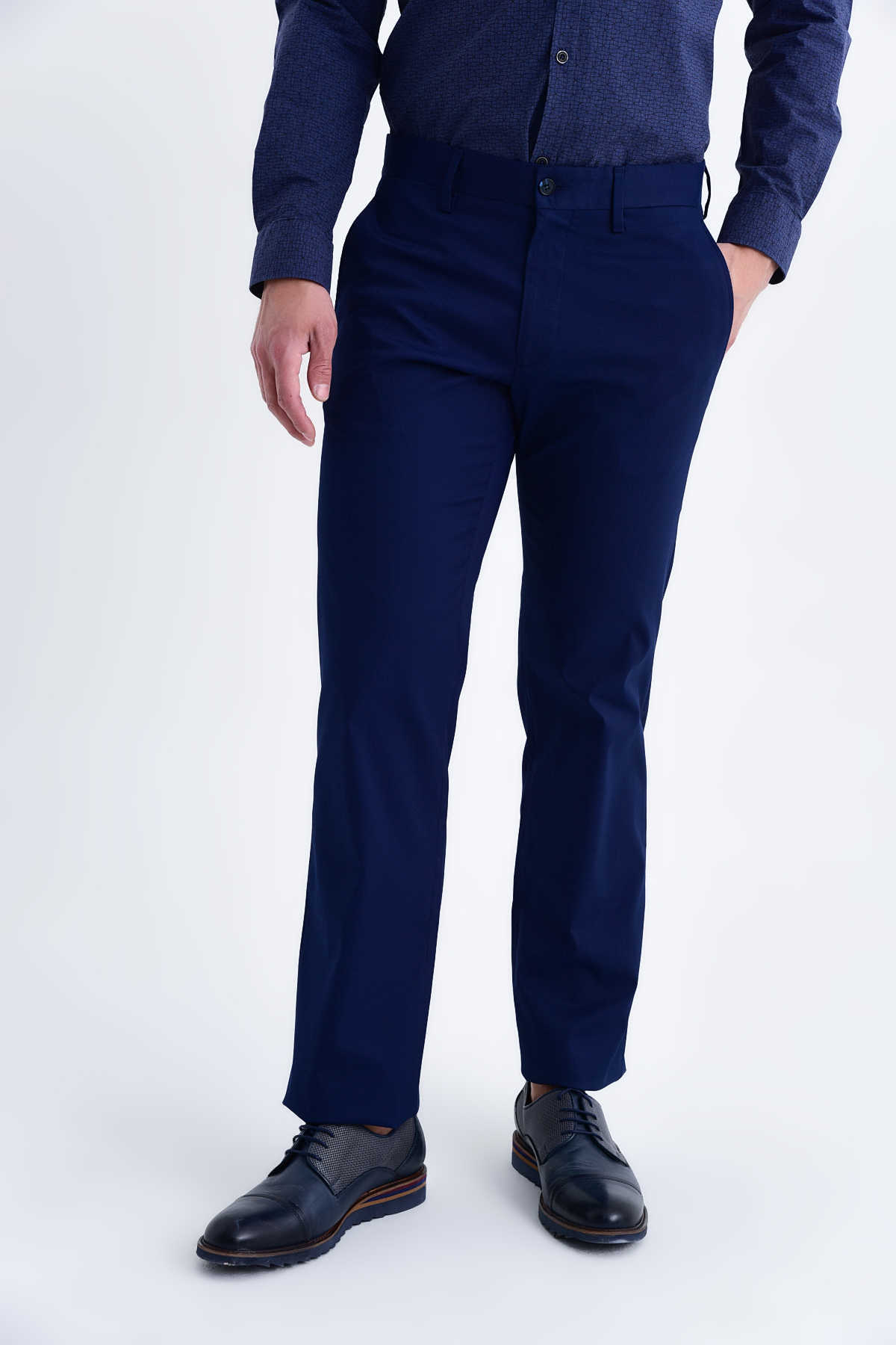 Lacivert Regular Kanvas Pantolon - 6