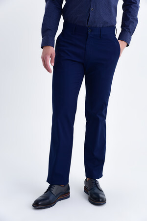 Lacivert Regular Kanvas Pantolon - 10