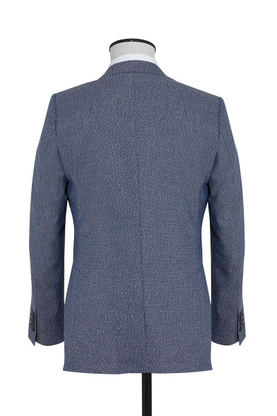 Lacivert Slim Fit Desenli Blazer Ceket - 2