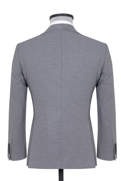 Lacivert Desenli Slim Fit Ceket - 5