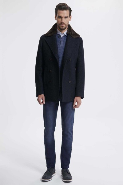 Lacivert Kürklü Kaban - 2