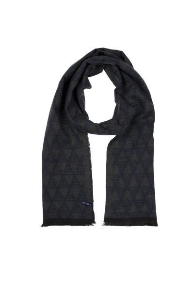 Lacivert Desenli Atkı - 2