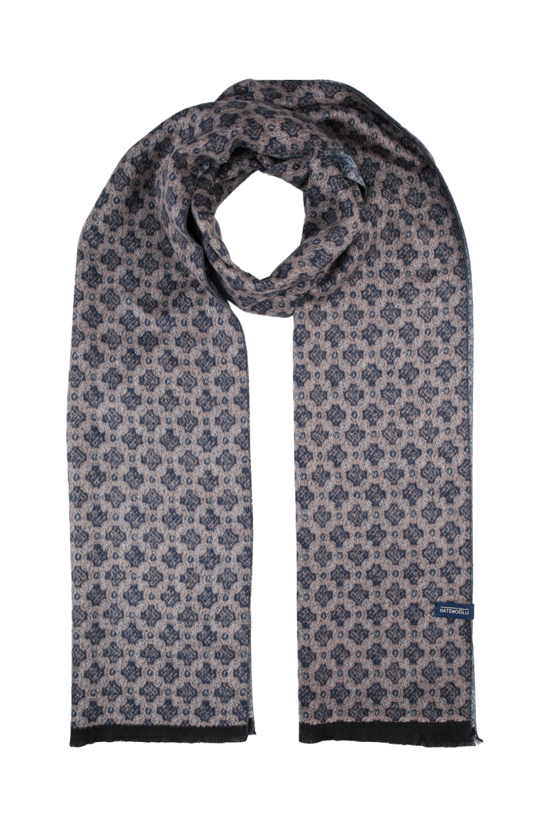 Lacivert Desenli Atkı - Hatemoğlu