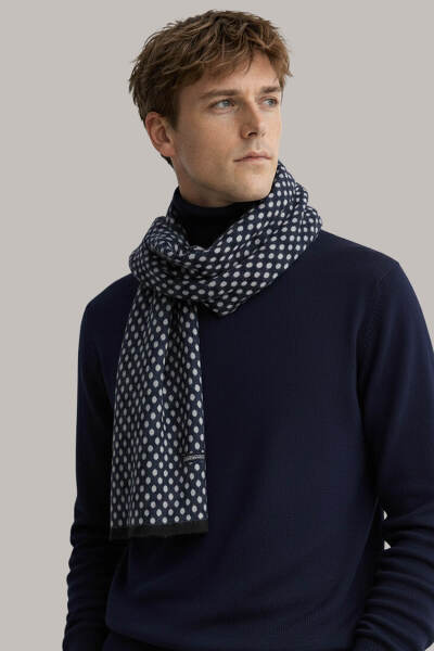 Lacivert Desenli Atkı - 1