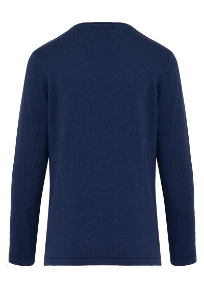 Hardal Regular Fit Desenli Bisiklet Yaka Pamuklu Triko Kazak - 3