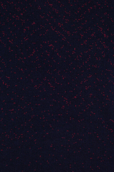 Lacivert Desenli Bisiklet Yaka Triko Kazak - 6