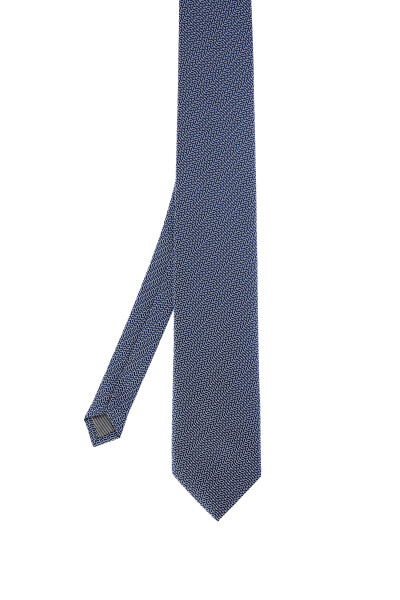 Lacivert Desenli Klasik Micro Kravat - 2