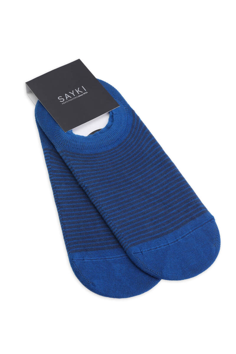 Lacivert Desenli Pamuklu İkili Babet Çorap - HATEM SAYKI