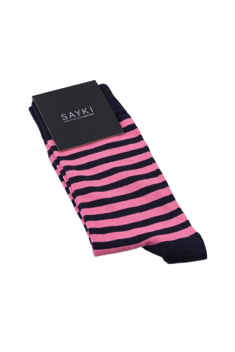 Lacivert Desenli Pamuklu Soket Çorap - HATEM SAYKI