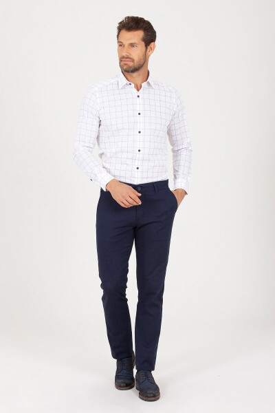 Lacivert Regular Fit Yandan Cep Pantolon - 2