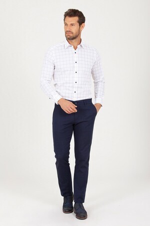 Lacivert Regular Fit Yandan Cep Pantolon - 8