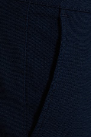 Lacivert Regular Fit Desenli Pamuklu Yandan Cep Kanvas Pantolon - Thumbnail