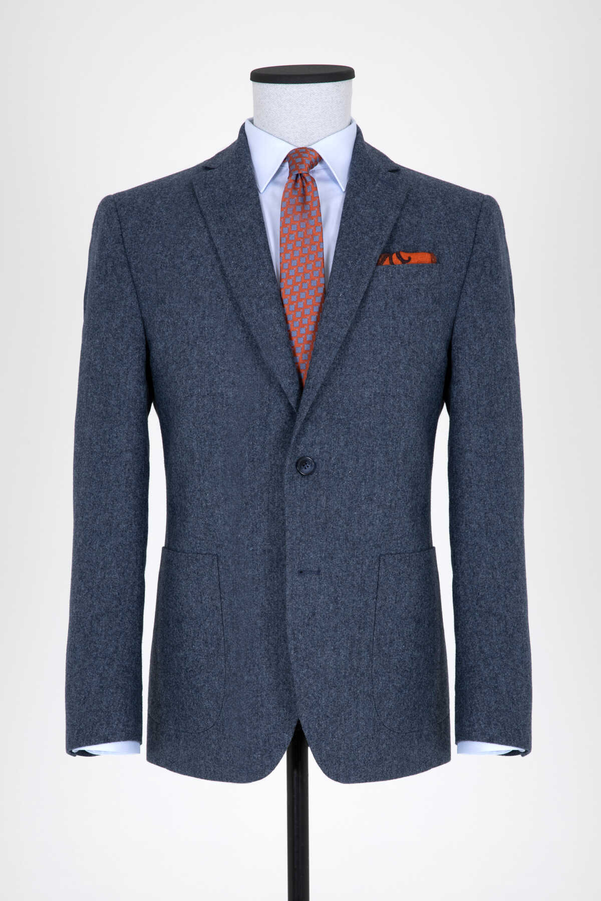 Lacivert Desenli Slim Fit Ceket - 1