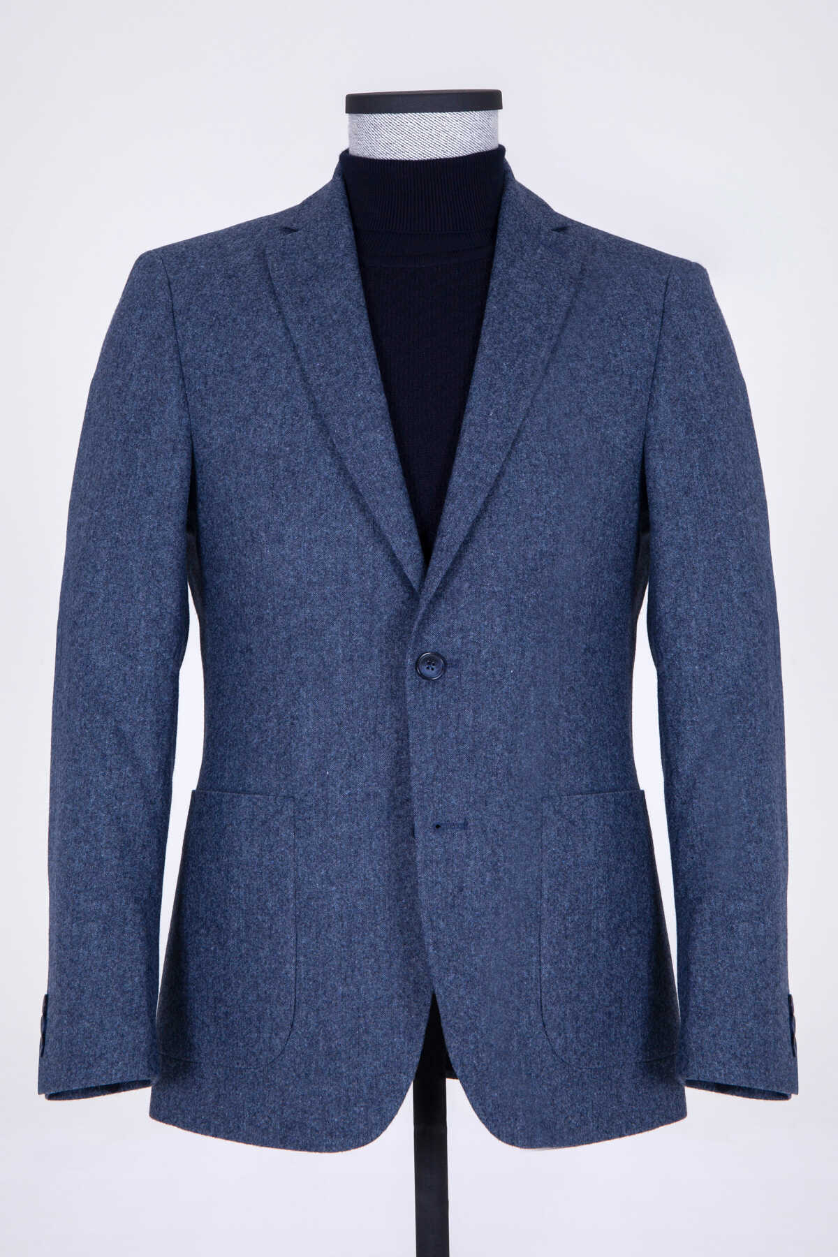 Lacivert Desenli Slim Fit Ceket - 2