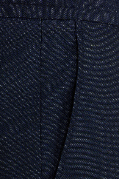 Lacivert Desenli Slim Fit Kumaş Pantolon - 3