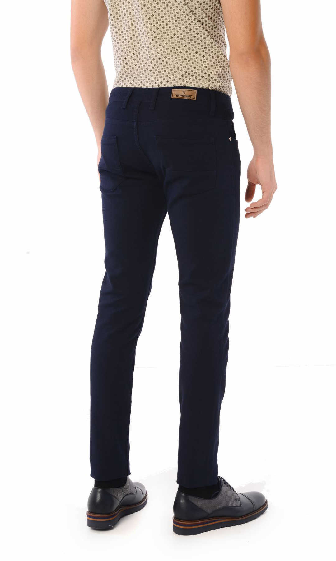 Lacivert Desenli Slim Fit Pantolon - 5