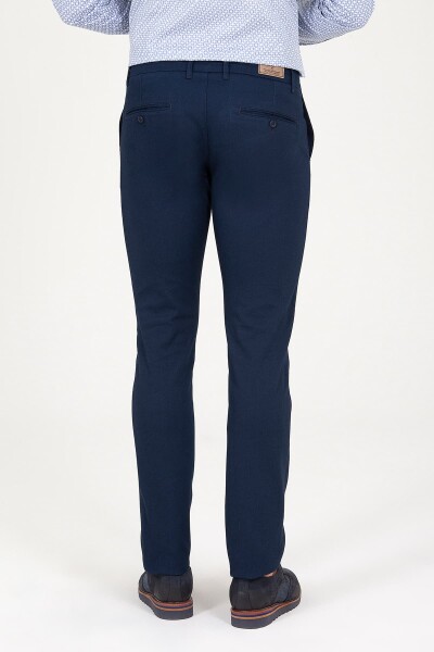 Lacivert Slim Fit Yandan Cep Pantolon - 5