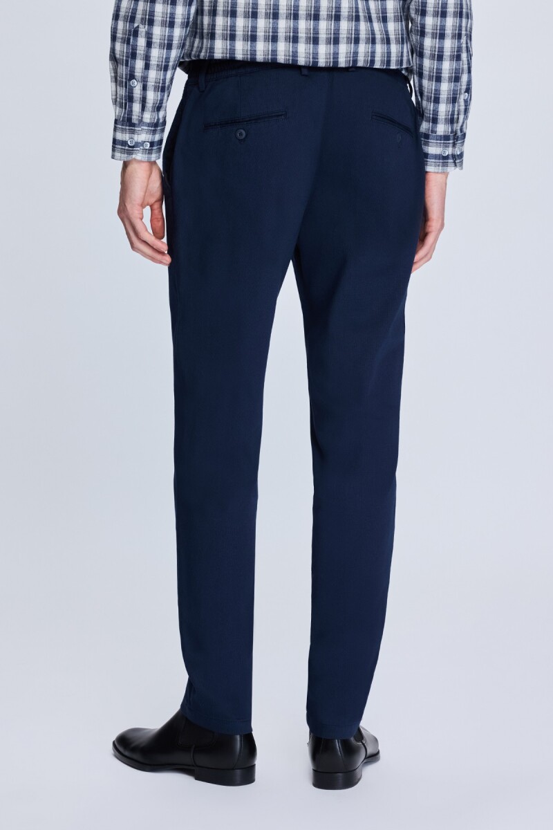 Lacivert Dinamik Fit Desenli Yandan Cepli Casual Jogger Pantolon - Hatem Saykı (1)