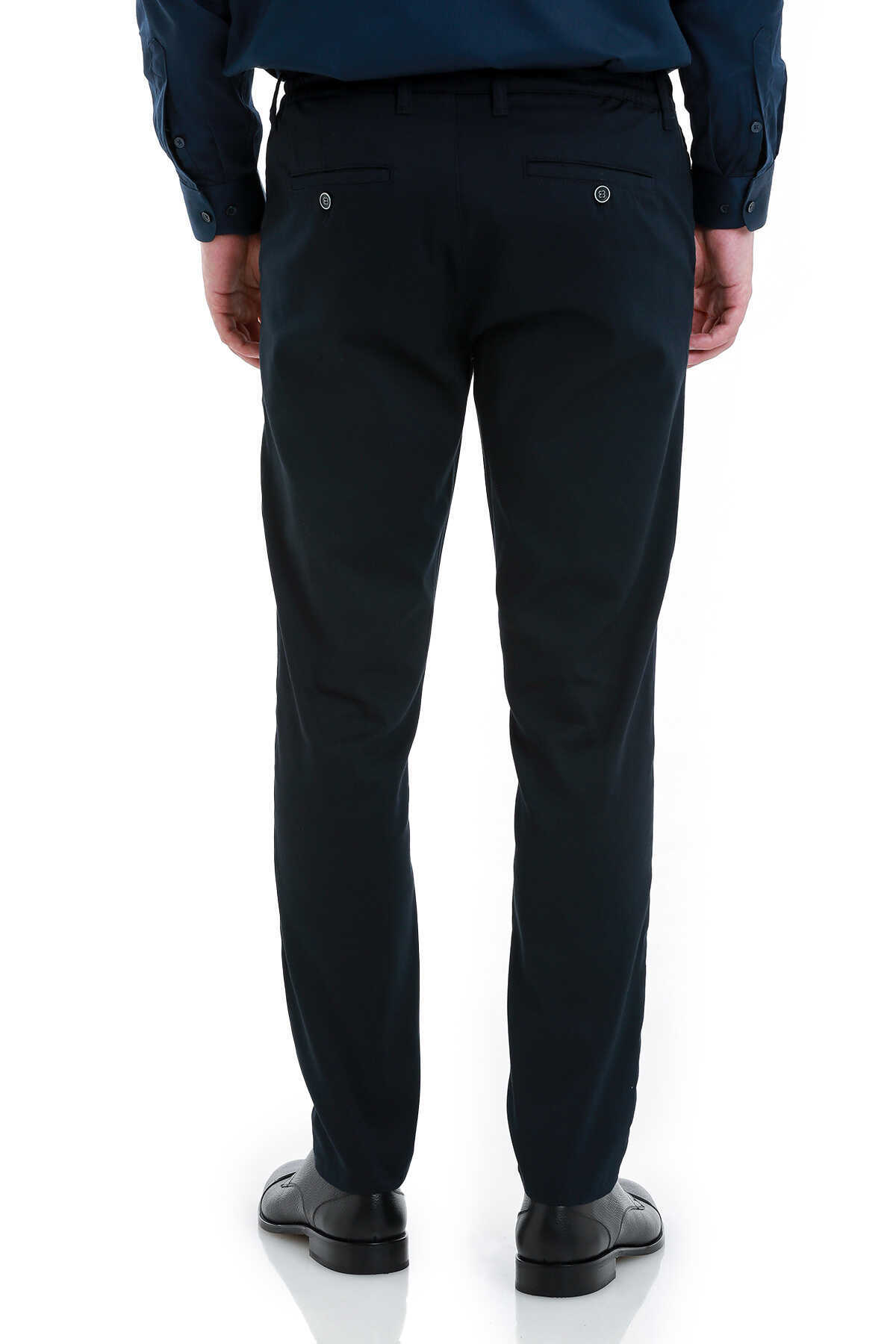 Lacivert Dinamik Fit Düz Yandan Cepli Jogger Pantolon - 5