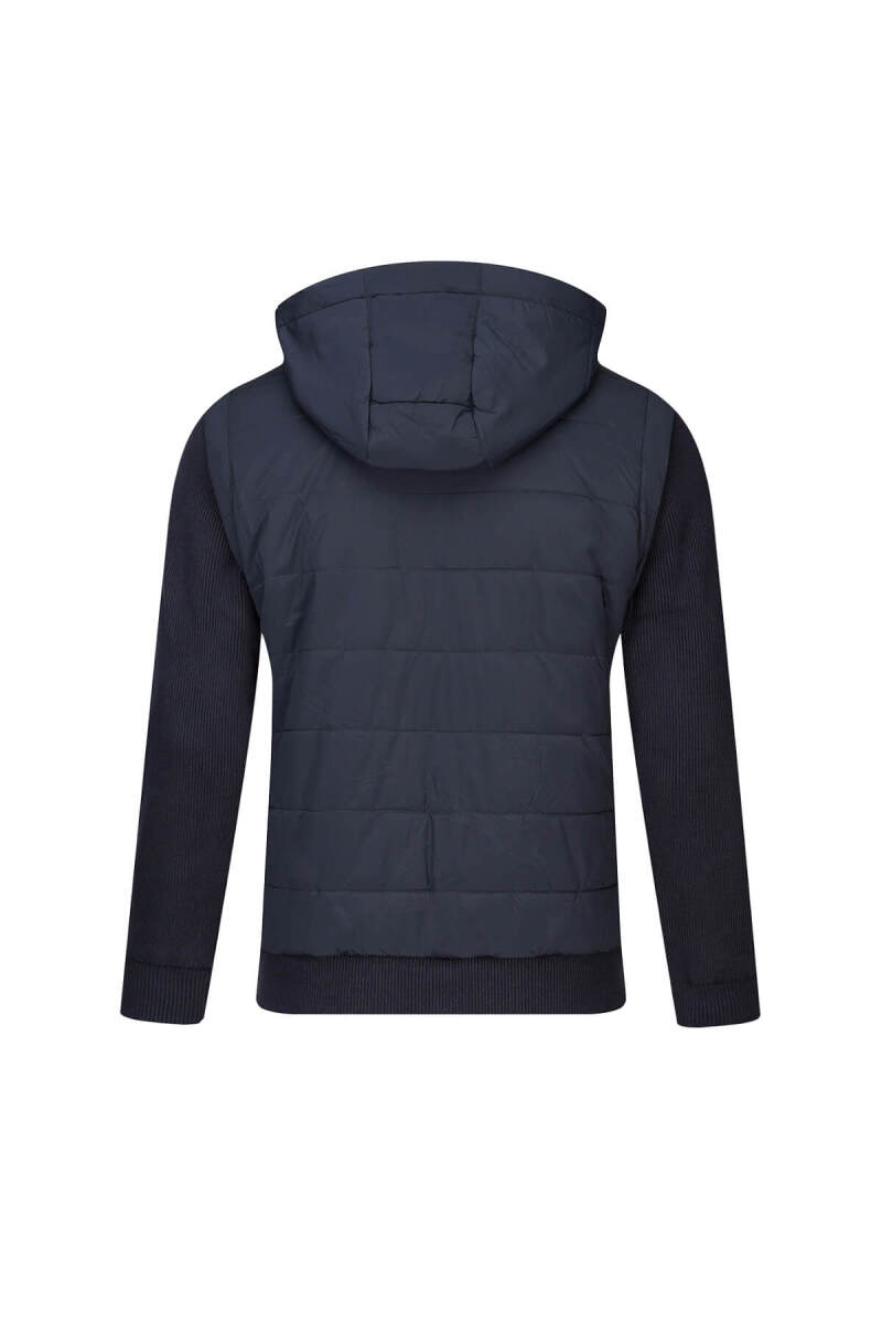 Lacivert Dinamik Fit Hakim Yaka Kapüşonlu Mont - Saykı (1)