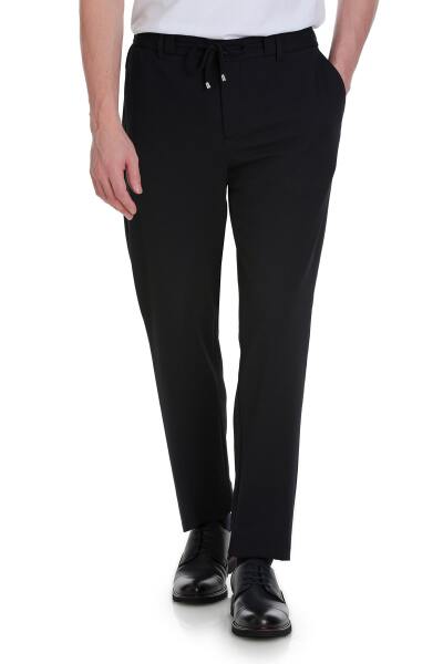 Lacivert Dinamik Fit Yandan Cepli Jogger Pantolon 