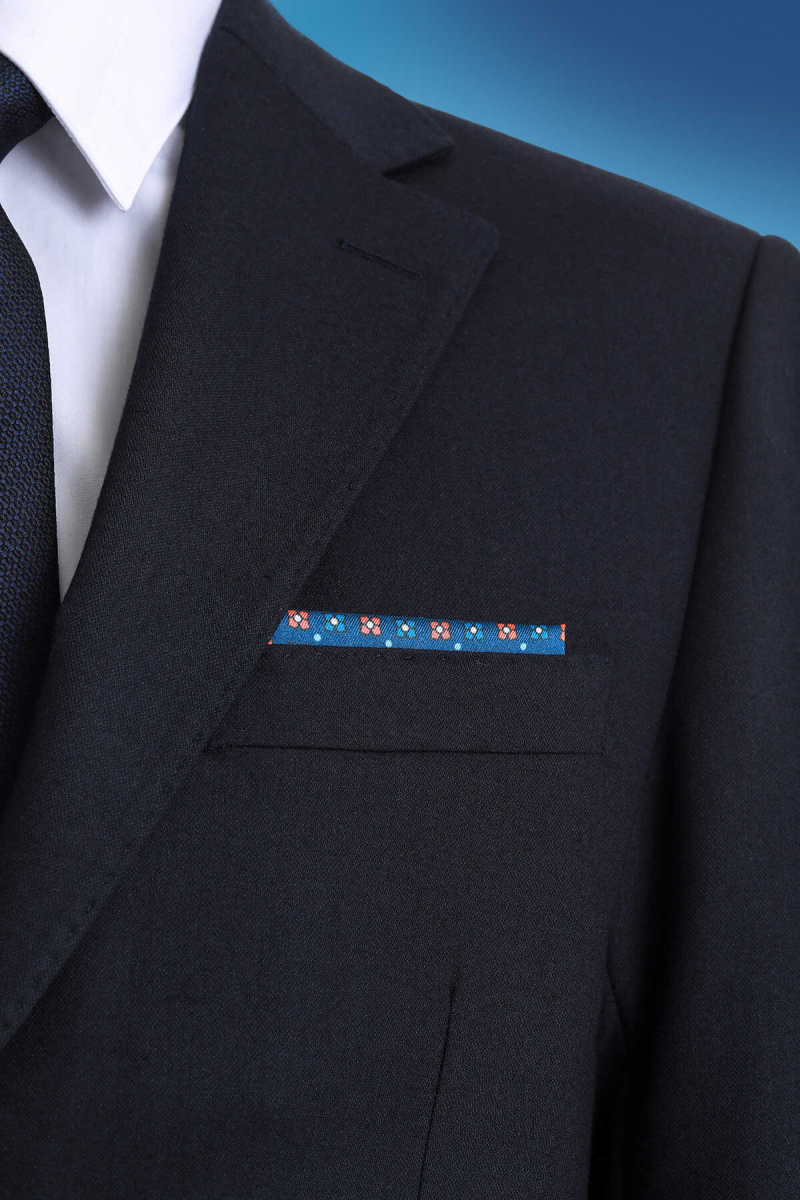 Lacivert Klasik Saten Cep Mendili - Hatem Saykı (1)