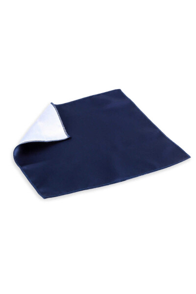 Lacivert Klasik Saten Cep Mendili - 2