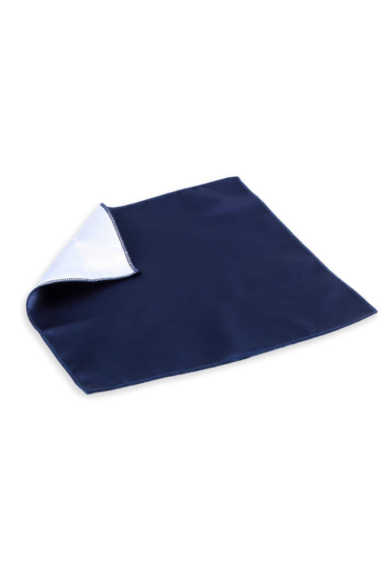 Lacivert Klasik Saten Cep Mendili - Hatem Saykı (1)