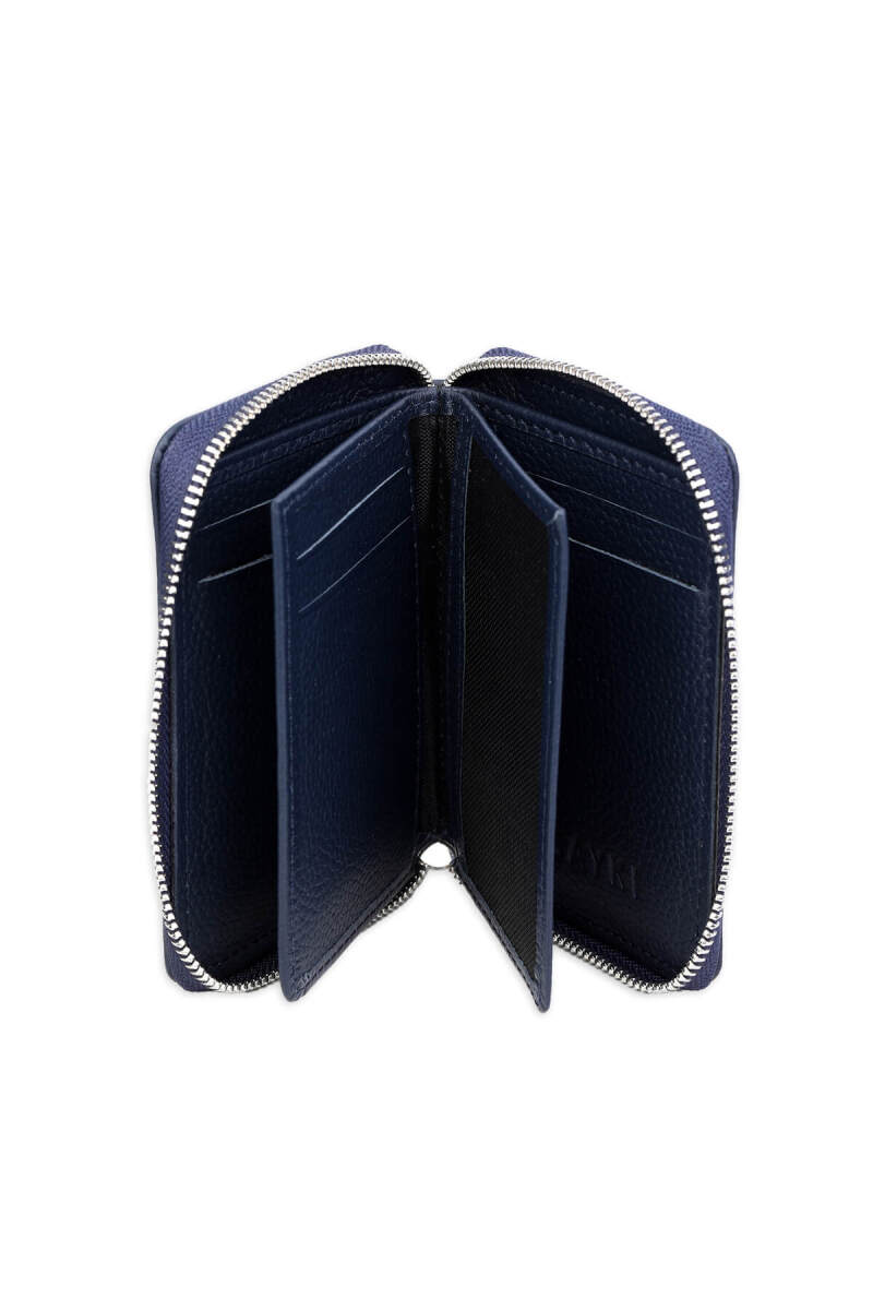 Lacivert Floter 100% Deri Fermuarlı Cüzdan - HATEM SAYKI (1)