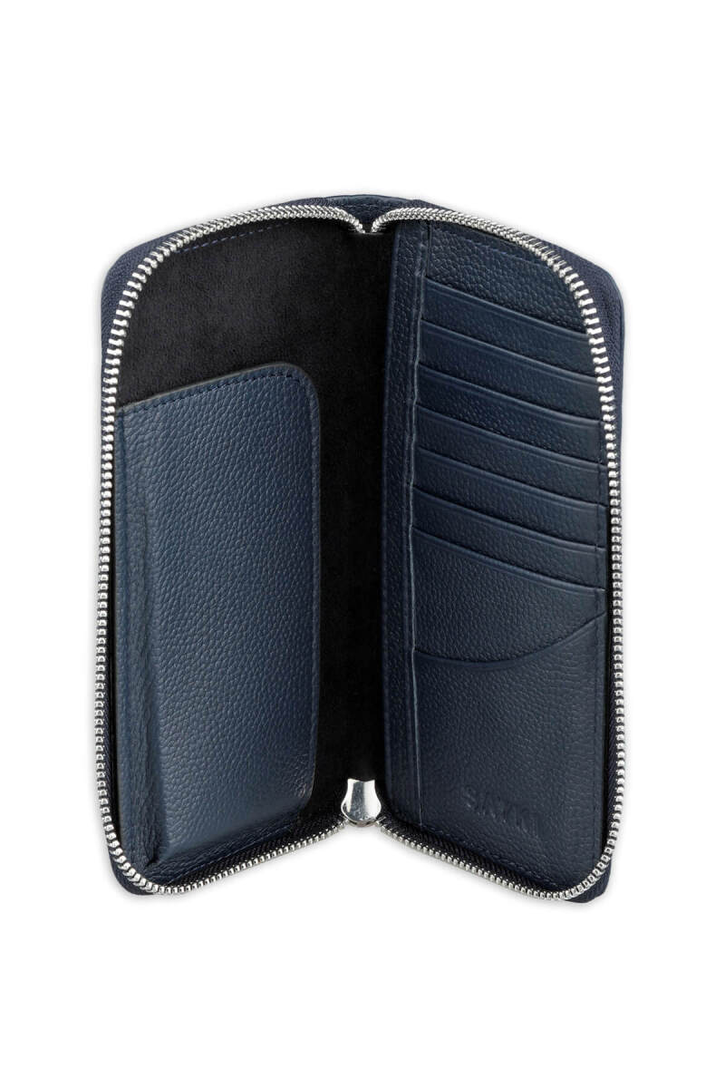 Lacivert Floter 100% Hakiki Deri Cüzdan - Saykı (1)