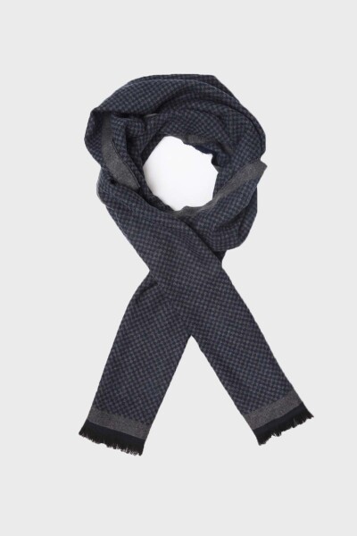 Lacivert Desenli Atkı - 2