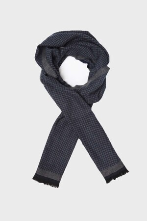 Lacivert Desenli Atkı - 4