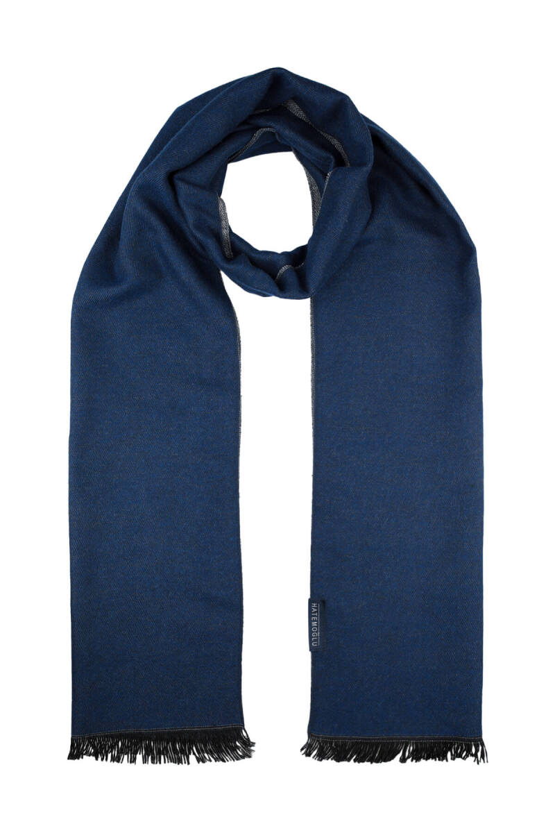 Lacivert - Gri Çift Taraflı Atkı - Hatemoğlu