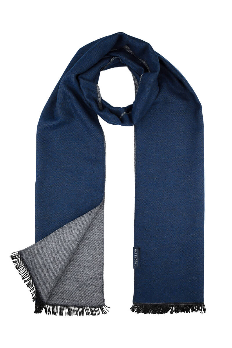 Lacivert - Gri Çift Taraflı Atkı - Hatemoğlu (1)