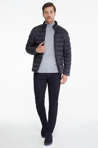 Lacivert Hakim Yaka Şişme Mont - 12