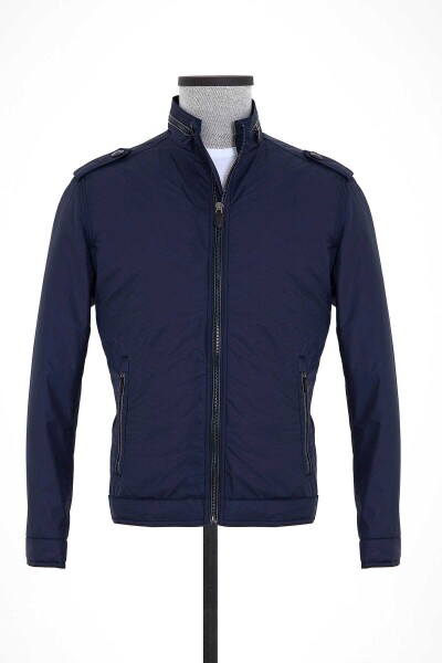 Lacivert Hakim Yaka Spor Mont - 1